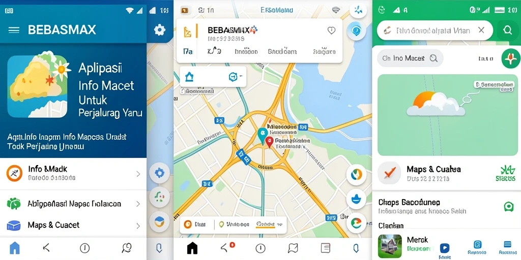 Tampilan antarmuka utama BEBASMAX menampilkan informasi terkini tentang kemacetan.