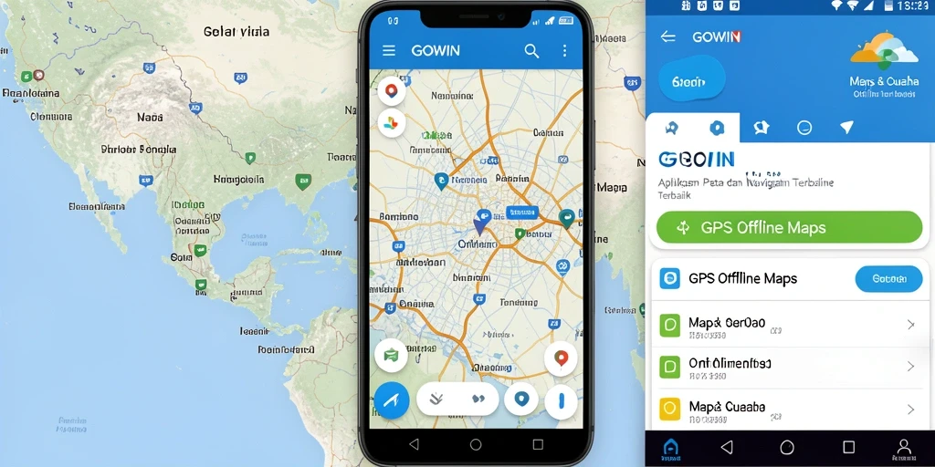 Antarmuka GOWIN yang user-friendly untuk GPS Offline Maps.