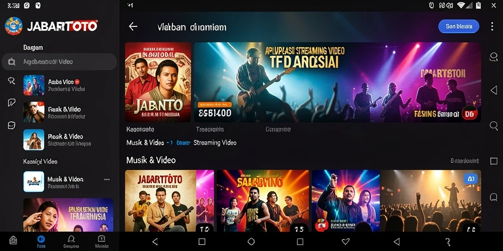 Antarmuka JABARTOTO yang memudahkan pengguna untuk menonton streaming video.