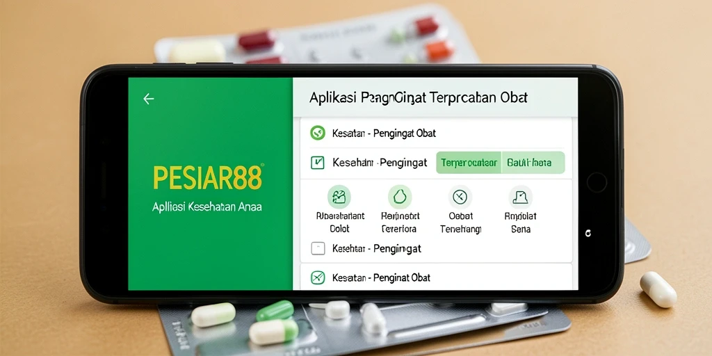 Tampilan antarmuka PESIAR88 yang intuitif dan informatif untuk pengingat obat.