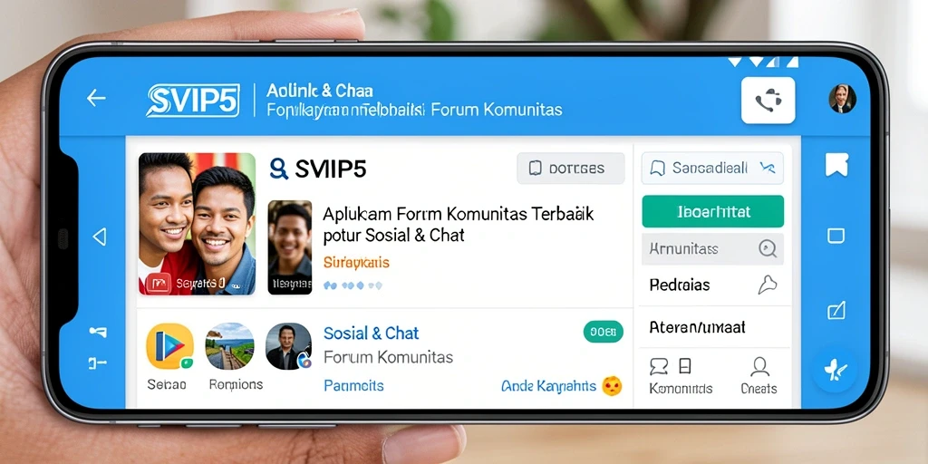 Tampilan antarmuka aplikasi SVIP5 yang menarik untuk Forum Komunitas.