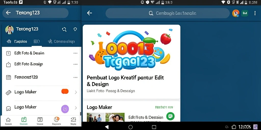 Antarmuka user-friendly dari aplikasi Logo Maker TERONG123.