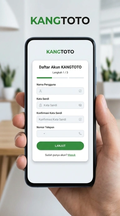 Tampilan halaman daftar kangtoto